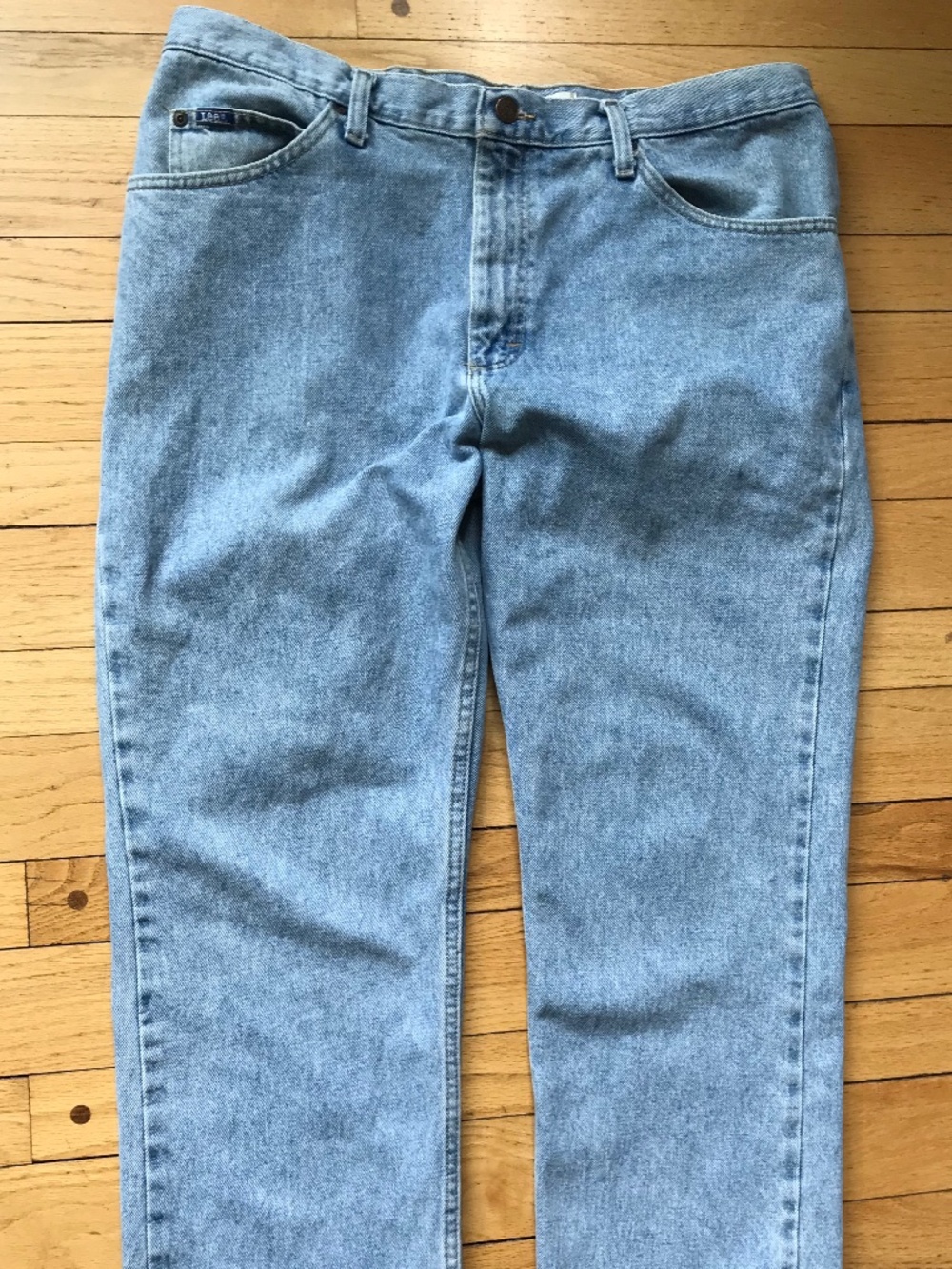 VTG Lee Jeans Mens 38x29 Lt Blue Regular Fit Straight Leg Denim 100% Cotton